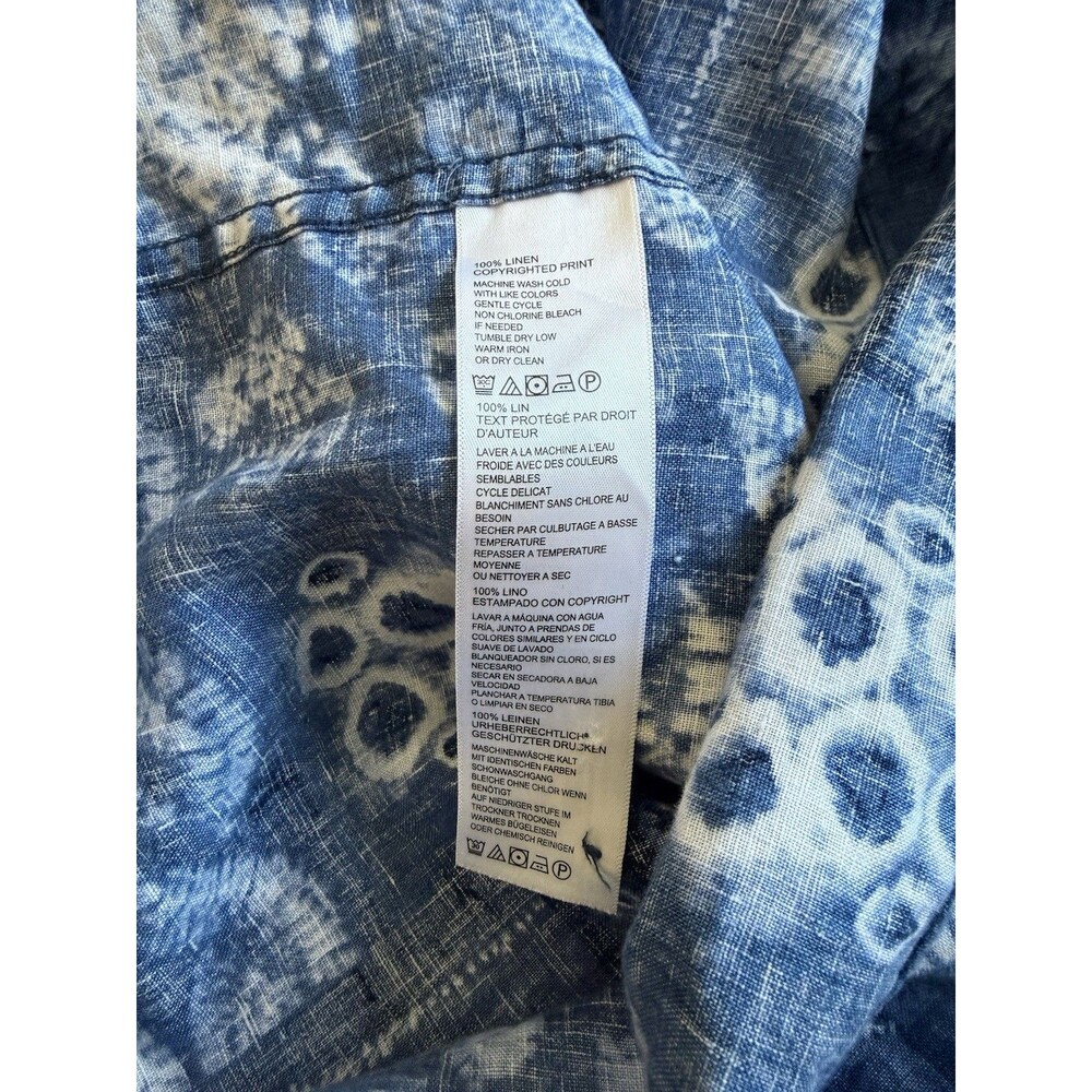 Tommy Bahama Medium Pina Shibori Linen Button Down Long Sleeve Shirt Vacation - Picture 7 of 9